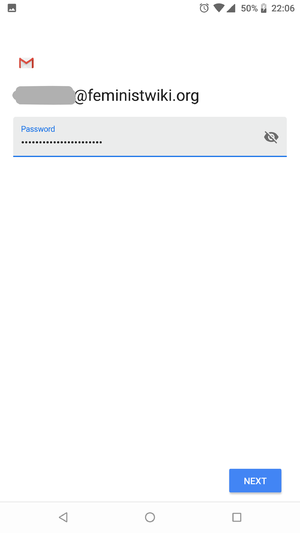 Step 6: Enter your FeministWiki password and keep clicking Next until you're done.